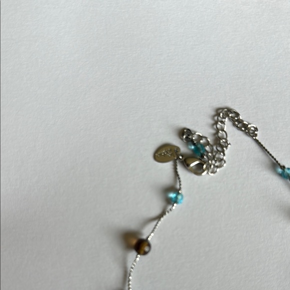 Lia Sophia Blue and Brown Beaded Necklace and Earring Set - Picture 2 of 2